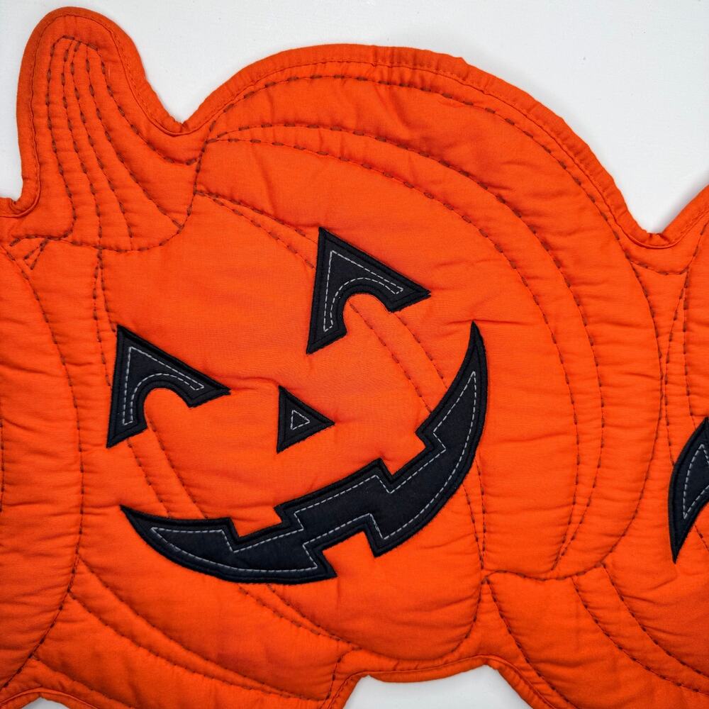Rachel Ashwell The Farmhouse Halloween Pumpkin Quilted Table Runner 47" Autumn - Picture 4 of 10